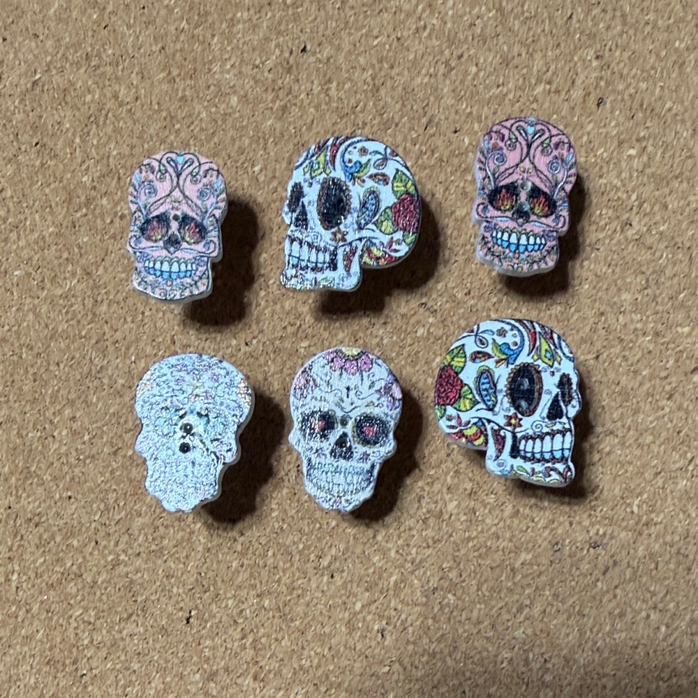 Set of 6 Skeletons Pushpins